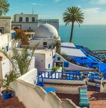 Ruins, desert & the Mediterranean Sea