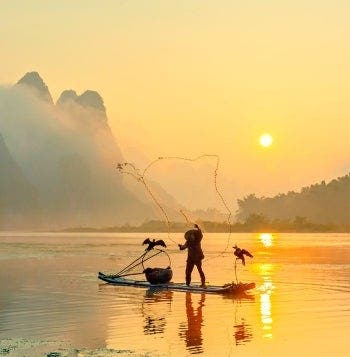 El gigante asiático y paisajes de Guilin 