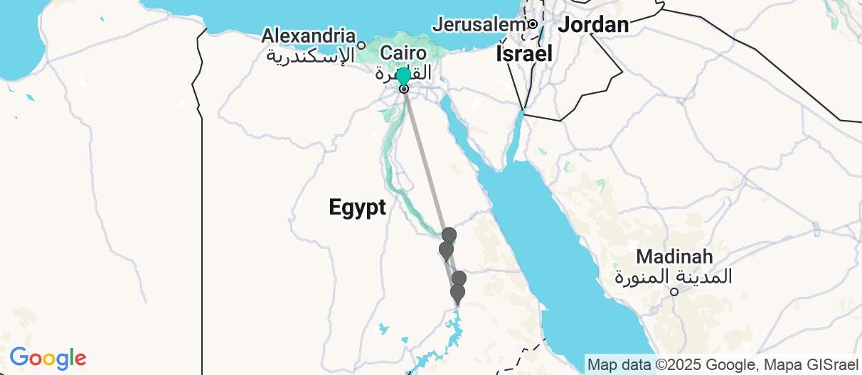 Map of Full-Board Nile Cruise & Great Pyramids