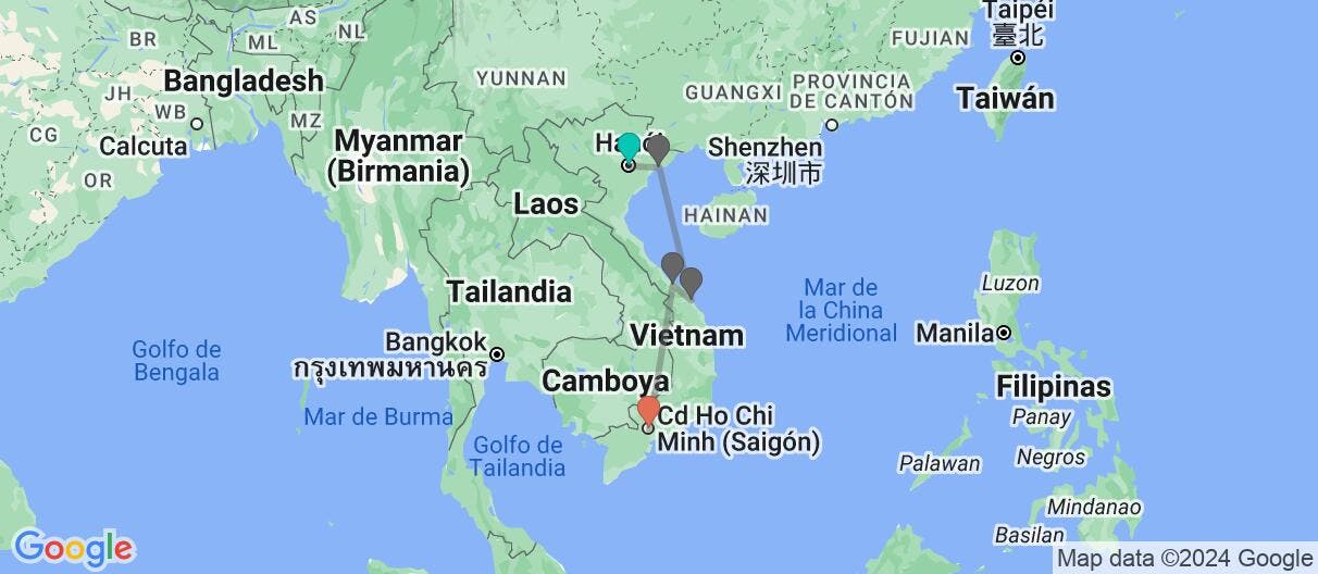 Map of Joyas de Vietnam: Aventuras de Norte a Sur