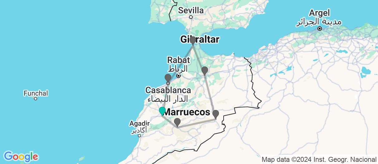 Map of Gran recorrido: entre medinas y kasbahs