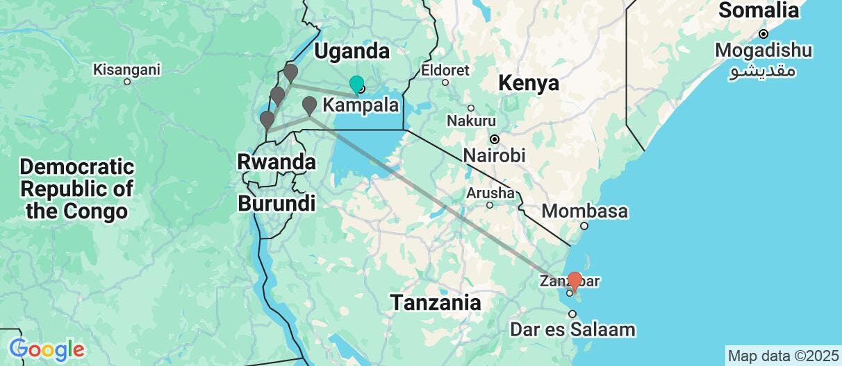 Map of Land of the Primates & All Inc. Zanzibar