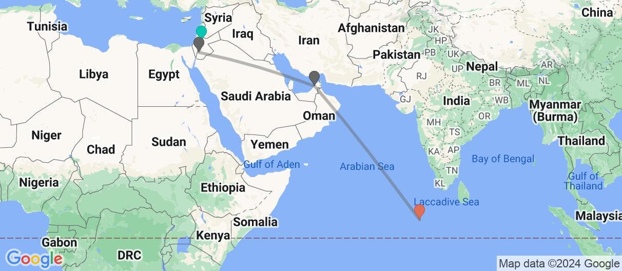 Map of Petra, Emirate City & All-Inclusive Atoll 