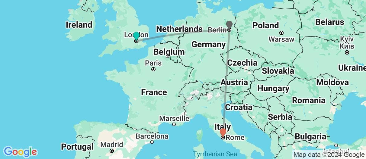 Map of Captivating European Capitals