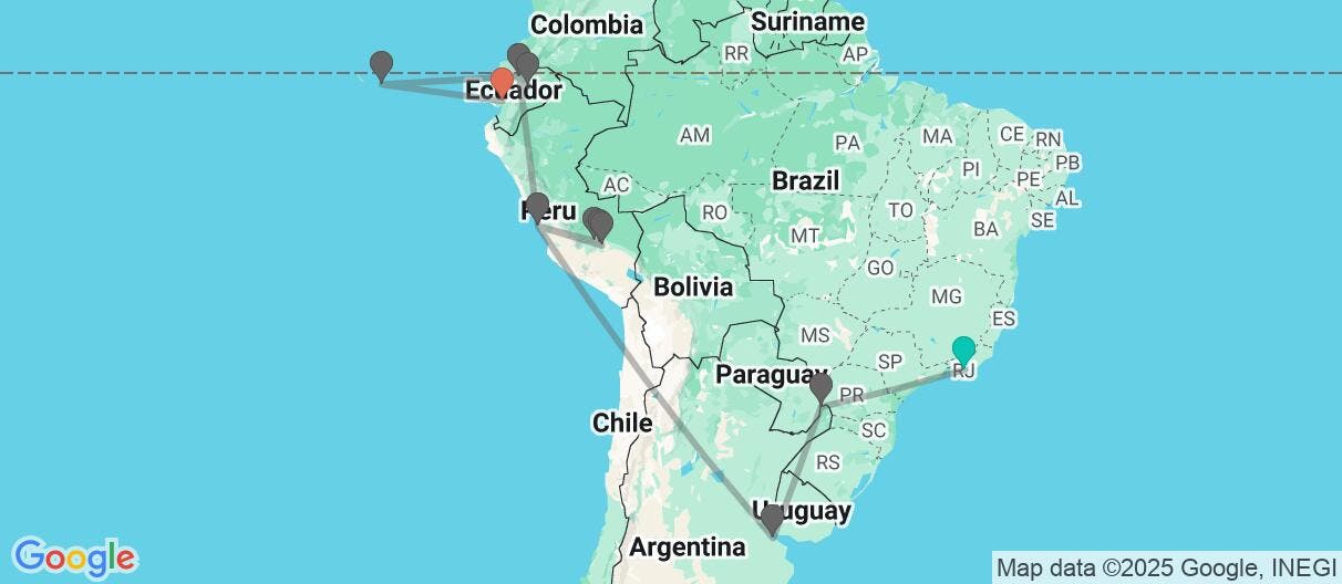 Map of Ultimate South American Odyssey