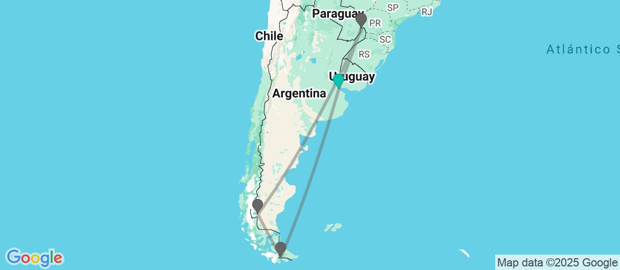 Map of Ciudades, cataratas y catedrales de hielo