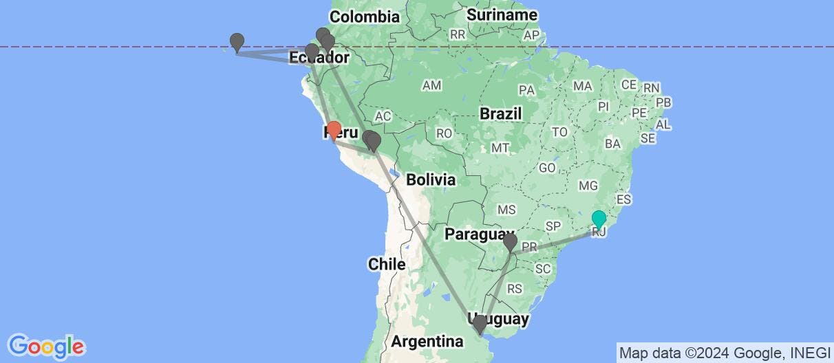 Map of Ultimate South American Odyssey