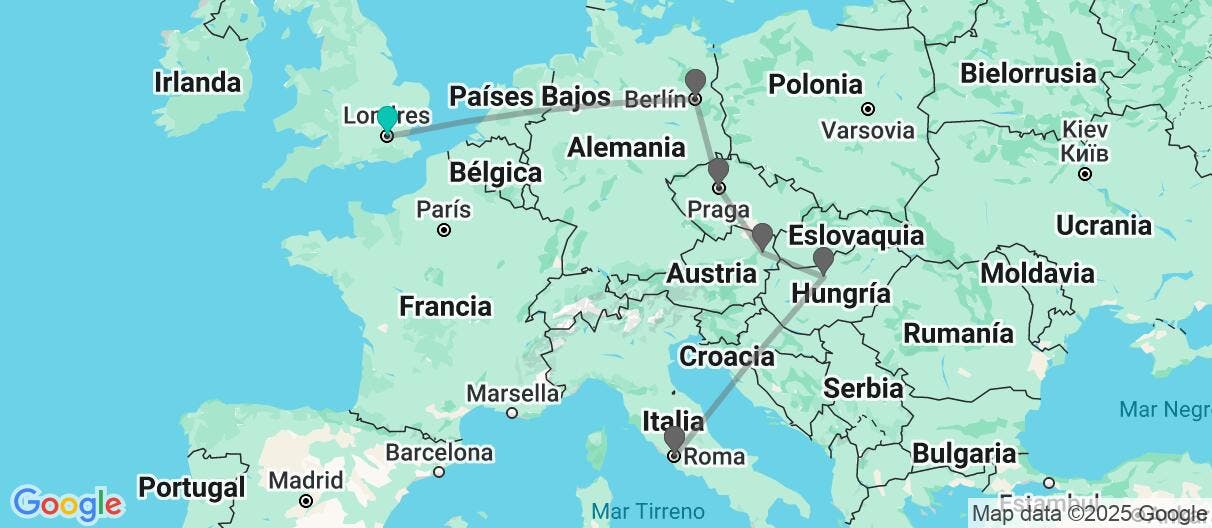 Map of Capitales imprescindibles y Centroeuropa