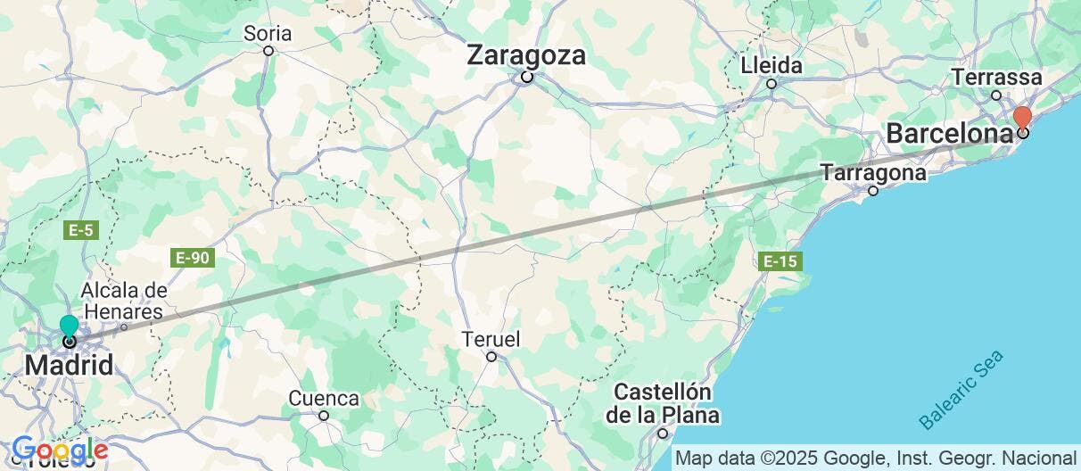 Map of Self-Guided Tour of Madrid & Barcelona