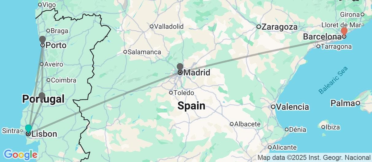 Map of Portugal Treasures, Madrid & Barcelona