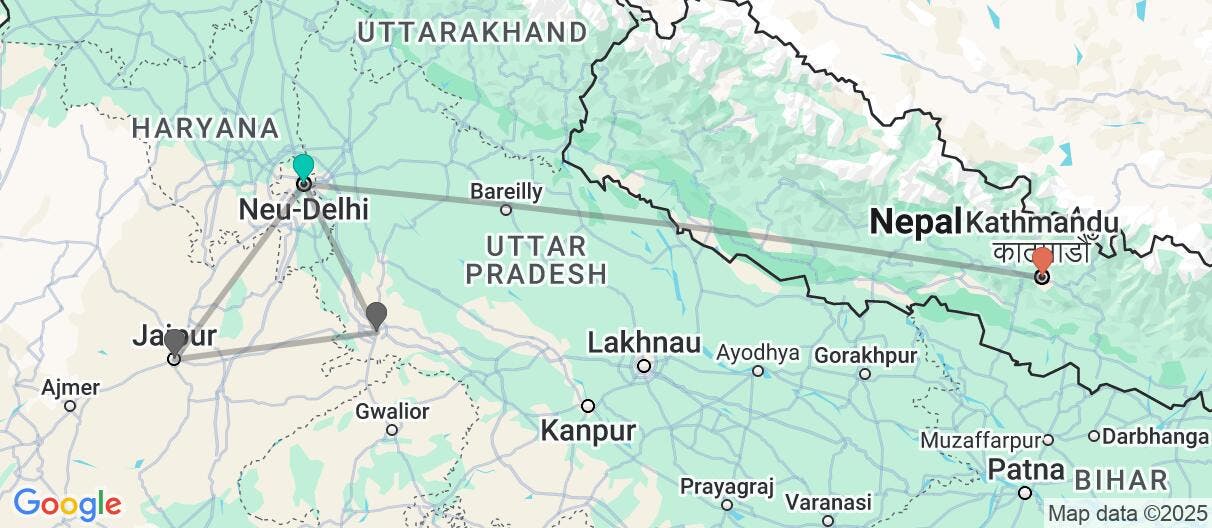 Map of Goldenes Dreieck & Nepal 