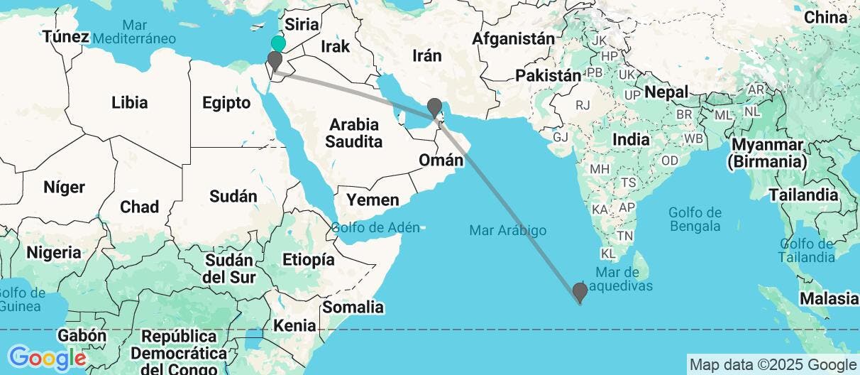 Map of Petra, Dubái y Todo Incluido en el Edén 