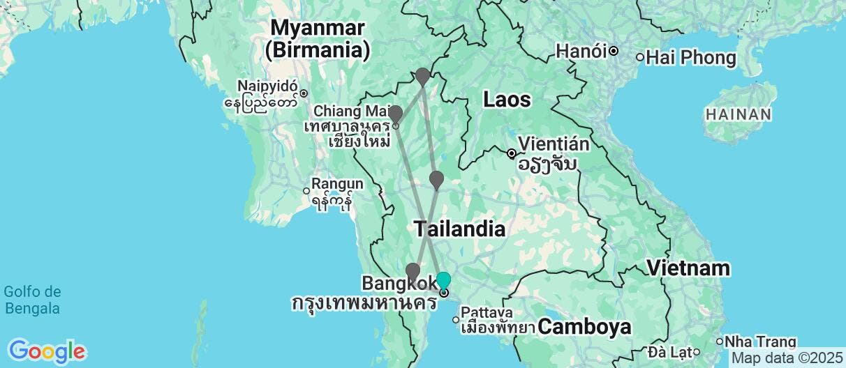Map of Templos de Siam y secretos del río Kwai