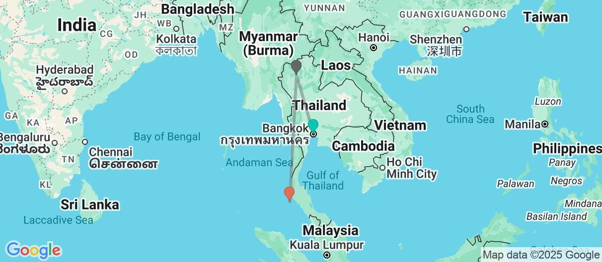 Map of Temples of Siam, Chiang Mai & Phuket