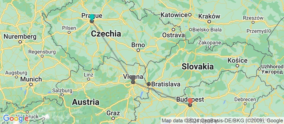 Map of A Christmas Escape to Central Europe