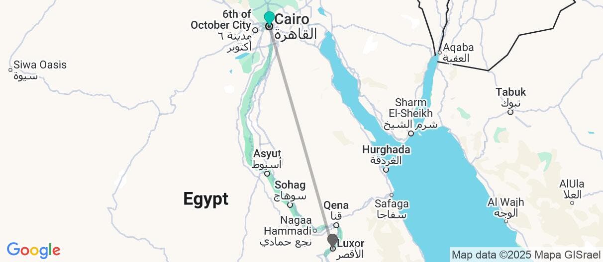 Map of Getaway to Cairo and Luxor
