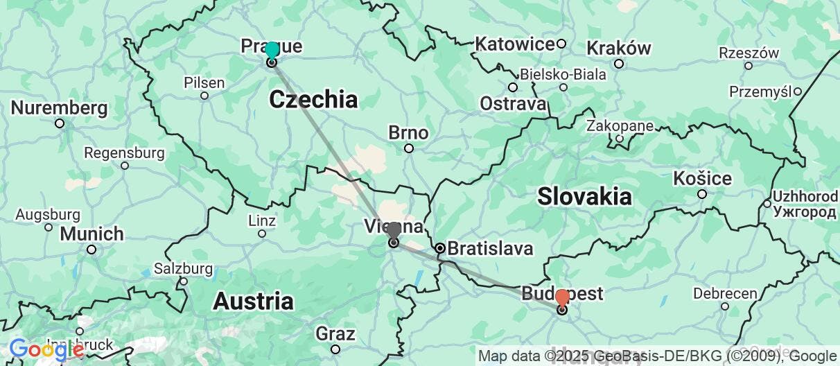 Map of A Christmas Escape to Central Europe