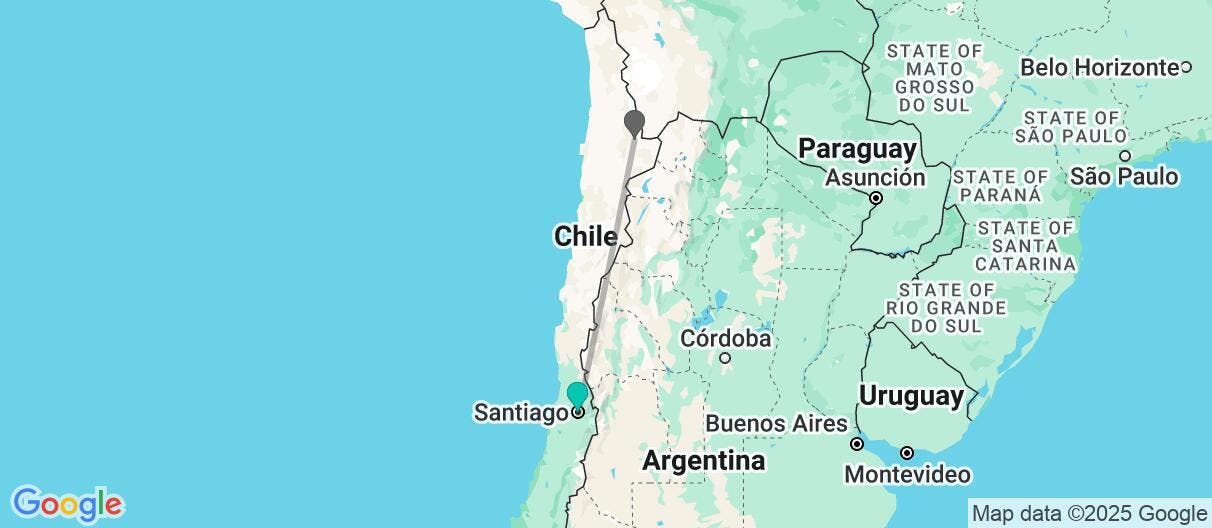 Map of Desert Dreams: Santiago & Atacama