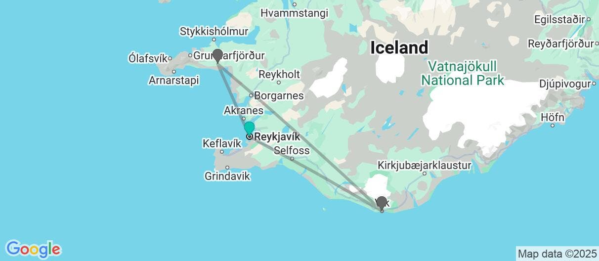 Map of From Glaciers & Waterfalls to Hot Springs