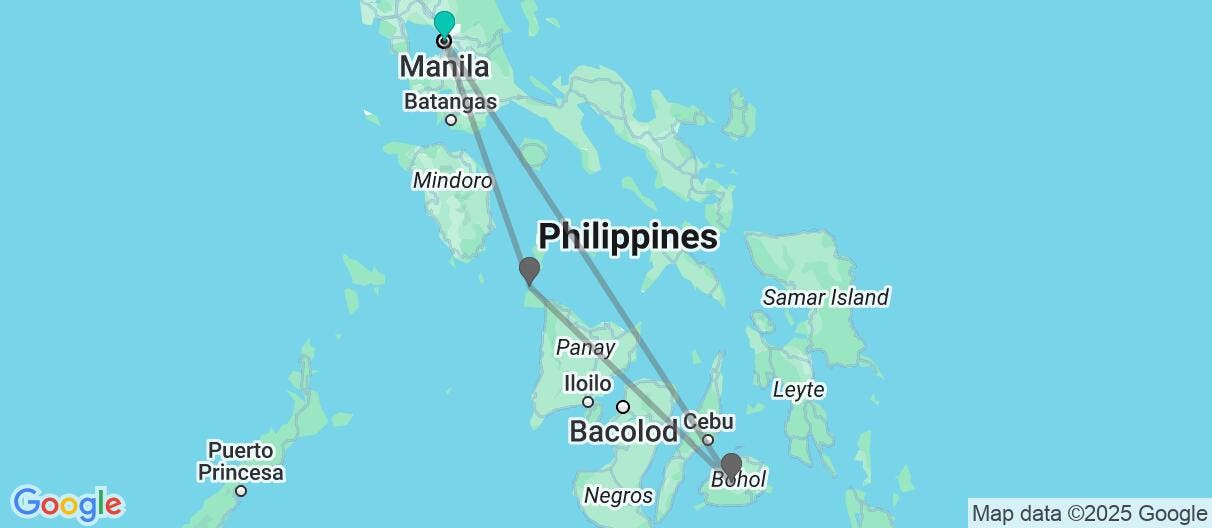 Map of Filipino Beaches and Chocolate Hills