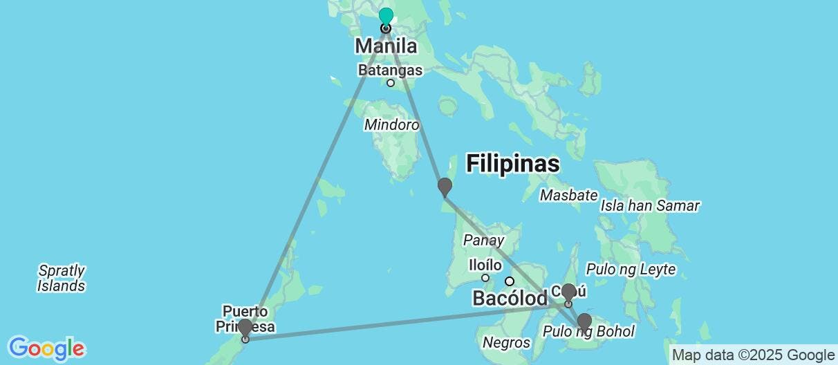 Map of Filipinas 360: playas, junglas e historia