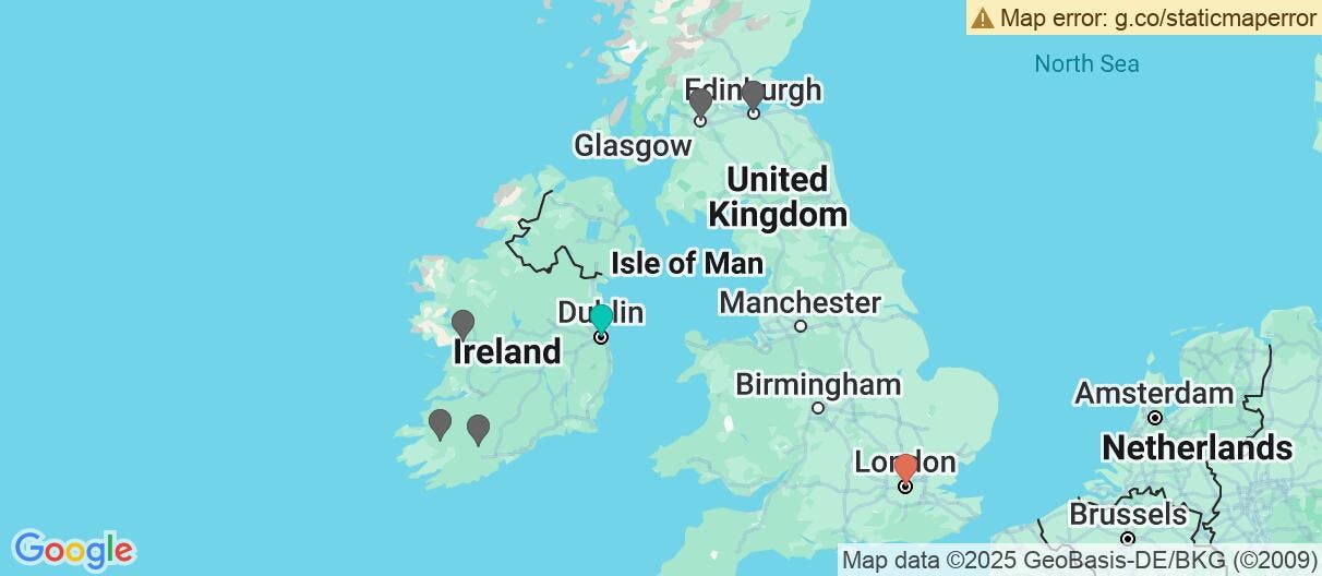 Map of Emerald Isle, Highland Discovery & London 