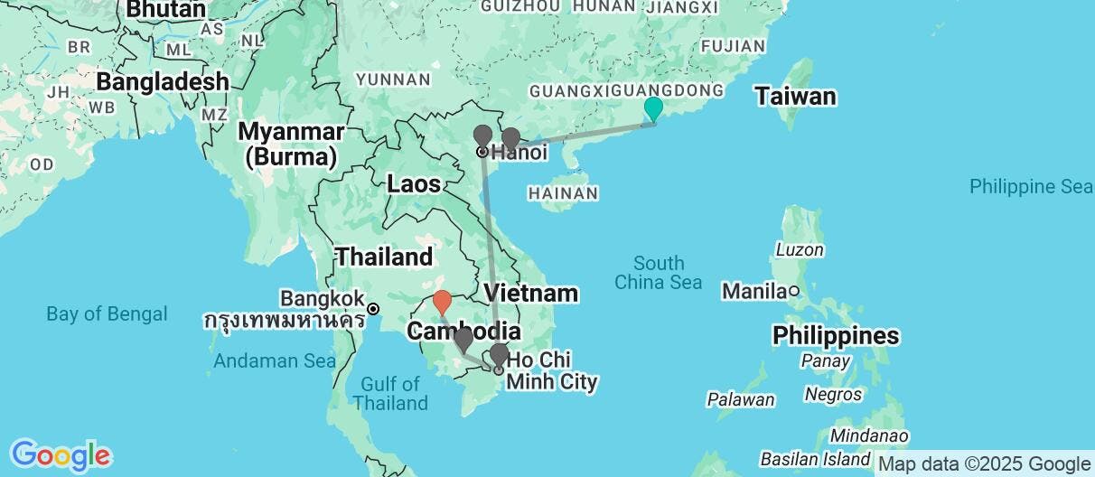 Map of Skyscrapers & Temples of South East Asia