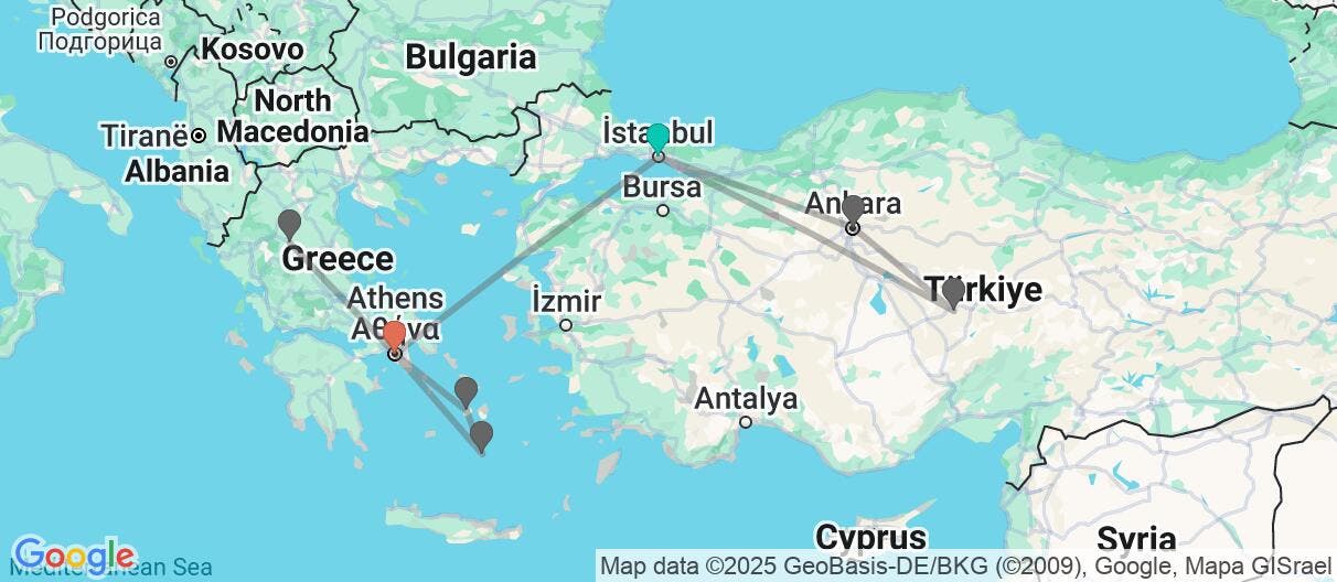 Map of Anatolia, Ankara & Greek Odyssey