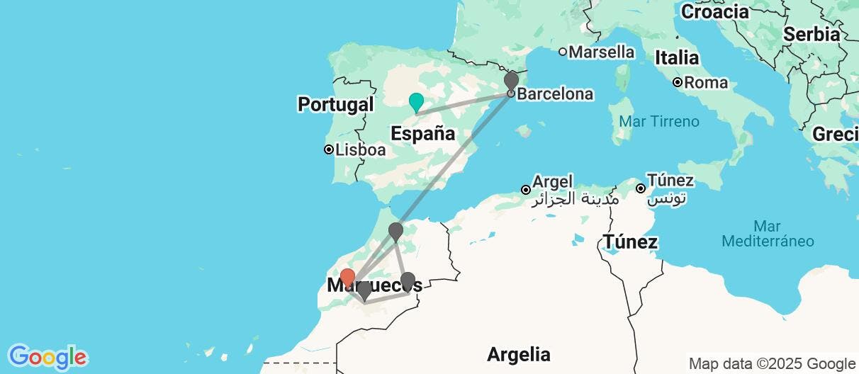 Map of Tierra de bereberes, Madrid y Barcelona