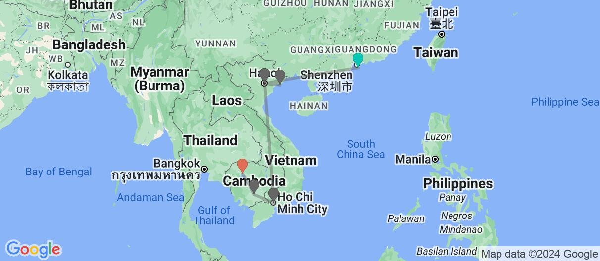 Map of Skyscrapers & Temples of South East Asia