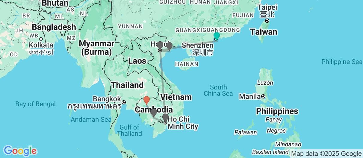 Map of Skyscrapers & Temples of South East Asia