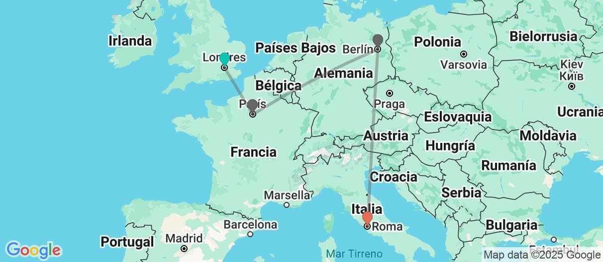 Map of Capitales europeas imprescindibles