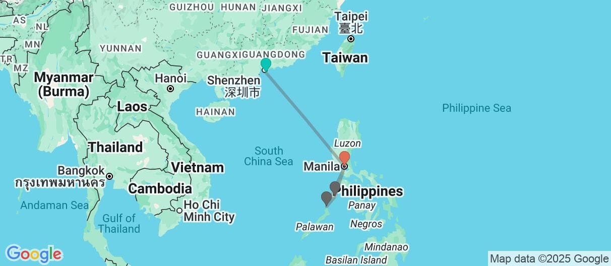 Map of City to Sea: Hong Kong, El Nido & Coron