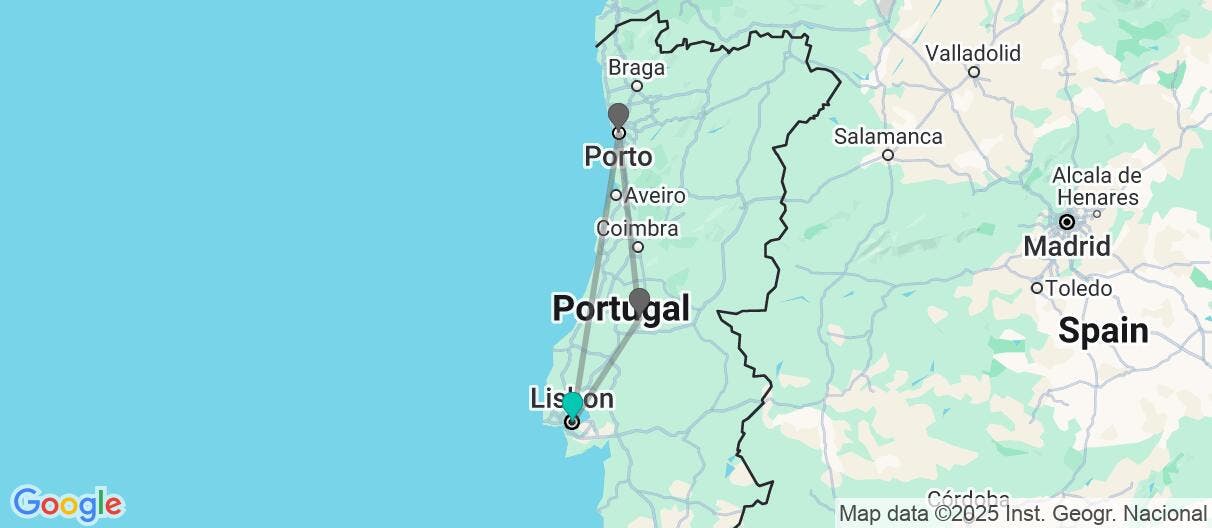 Map of Seaside cities & the majestic Douro Valley