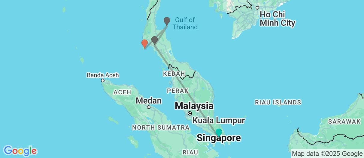 Map of Singaporean Lights & Thai Island Delights