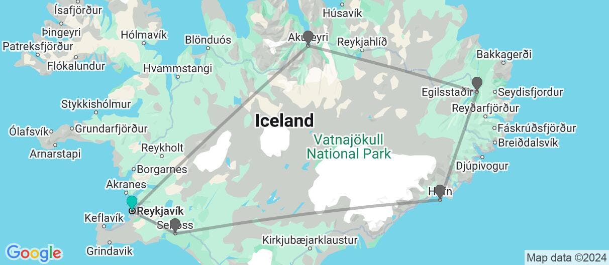 Map of Iceland 360: the summer tour