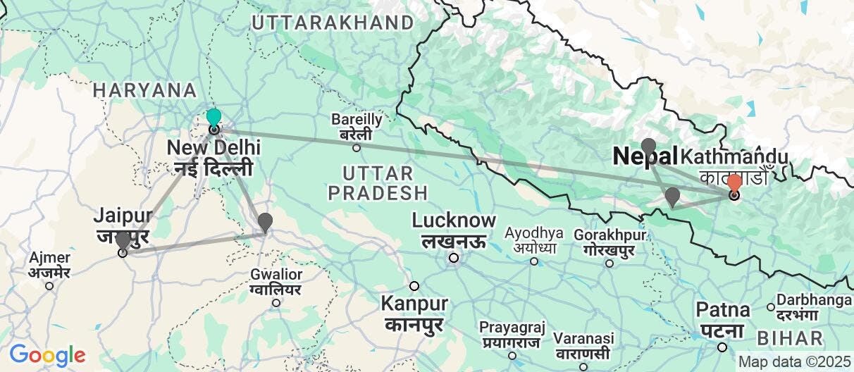 Map of From the Taj Mahal to the Himalayas