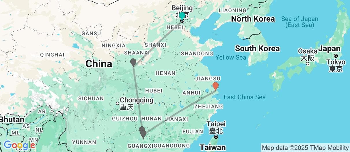 Map of China 360: Cities & Guilin Mountains 