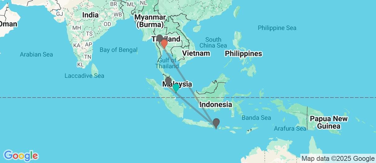 Map of Magical journey through Southeast Asia