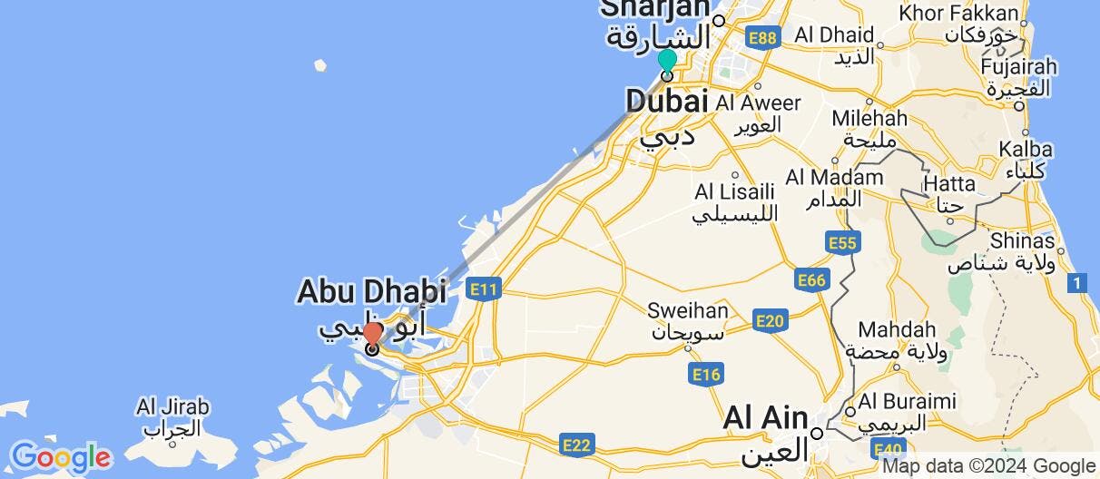 Map of Dubai & Abu Dhabi: beauty among the dunes
