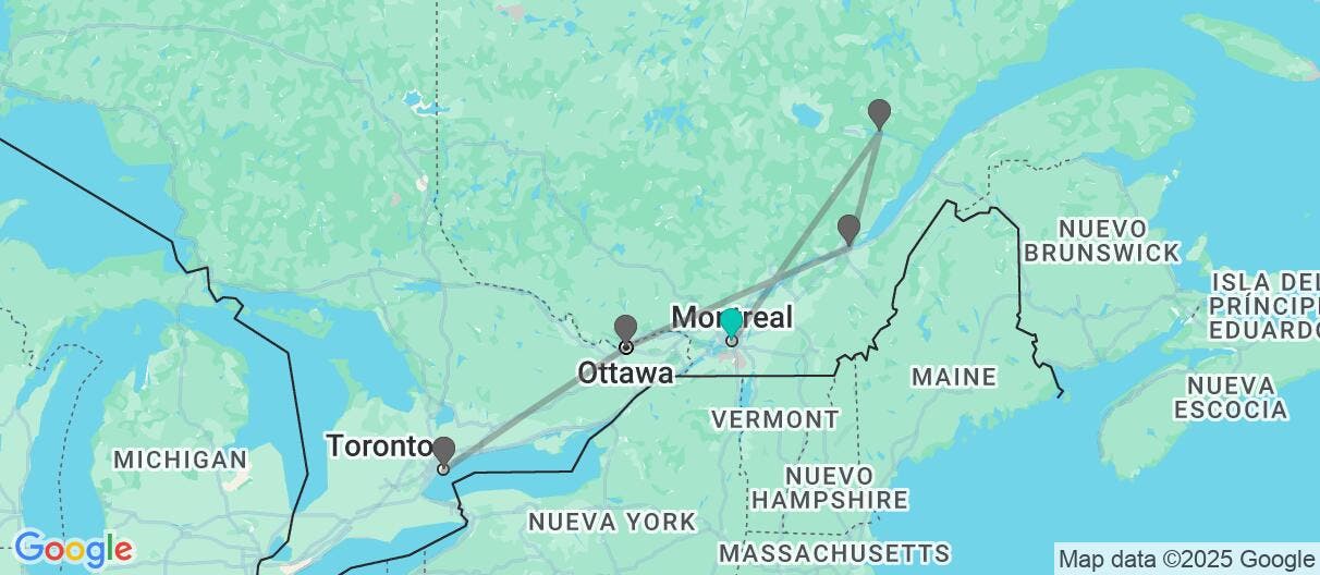 Map of La esencia nativa del este de Canadá