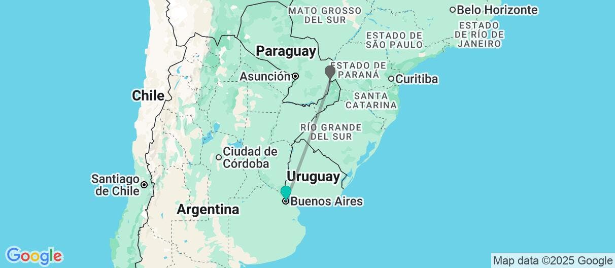Map of De la cuna del tango al Iguazú