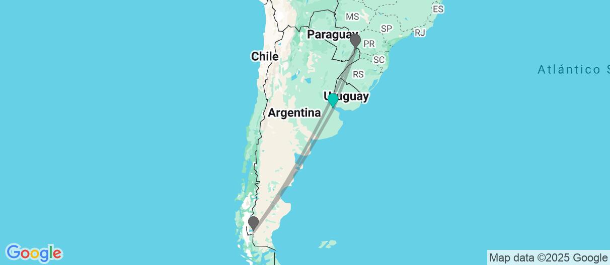 Map of Buenos Aires, Iguazú y La Patagonia