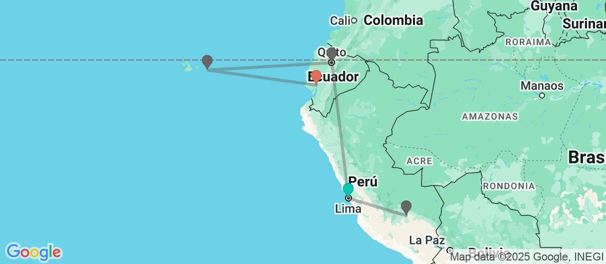 Map of Tesoros imprescindibles de Perú y Ecuador