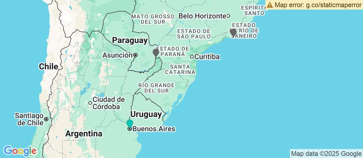 Map of Capitales latinas y cataratas del Iguazú