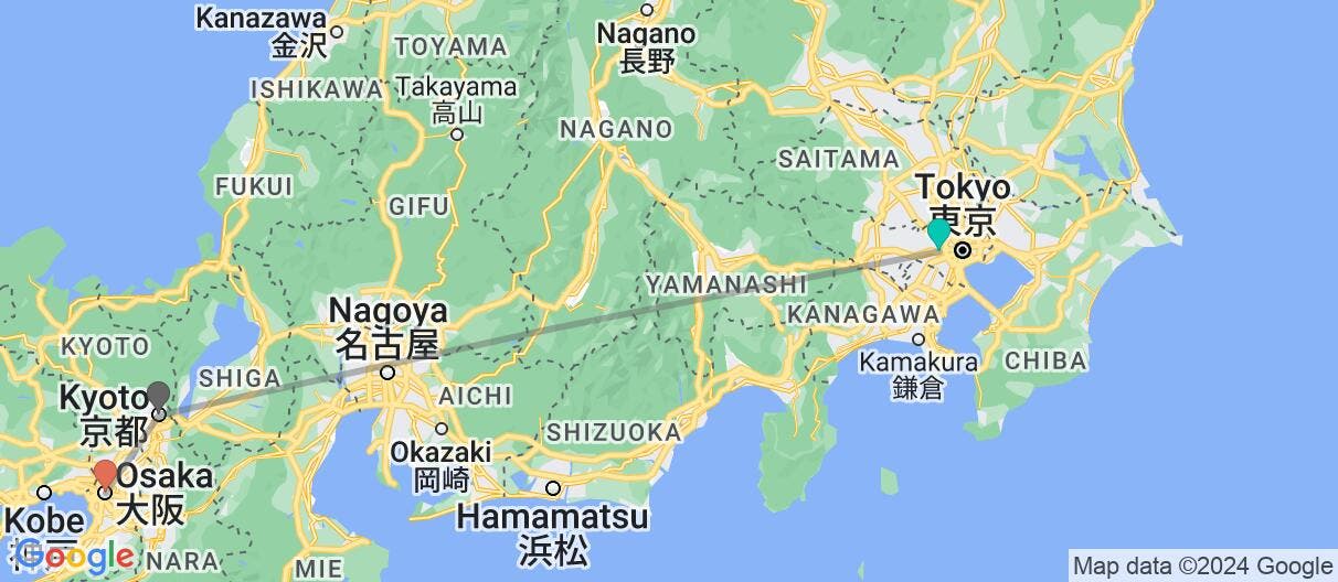 Map of Tradition & modernity: semi-guided Japan