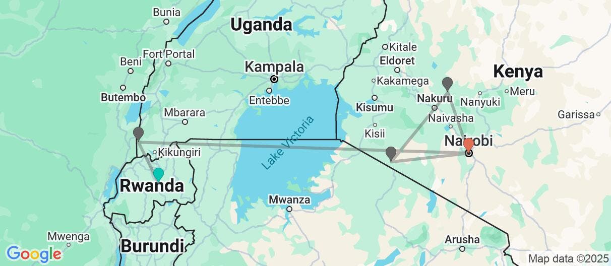 Map of Mountain gorillas & the Big 5