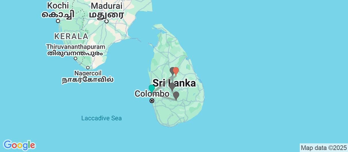 Map of Sri Lanka's Cultural Triangle Tour