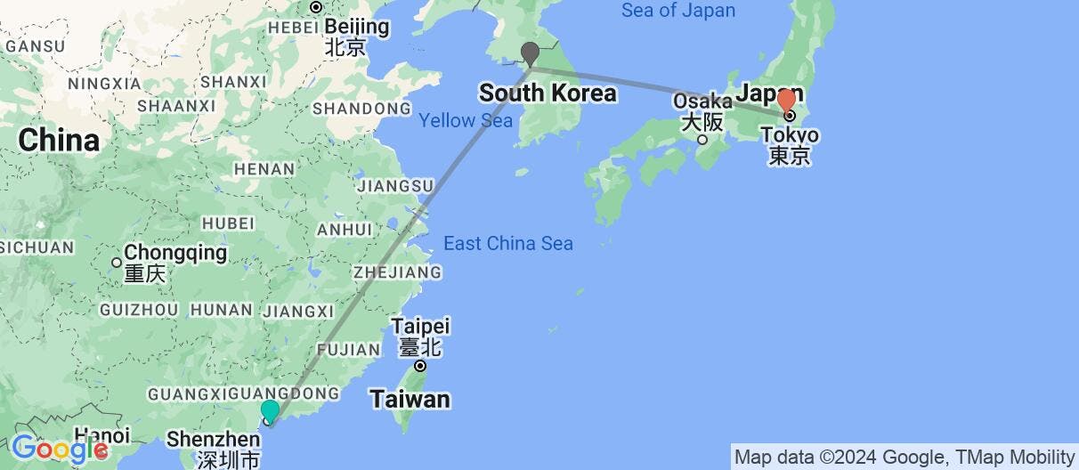 Map of Capital cities of the Far East 