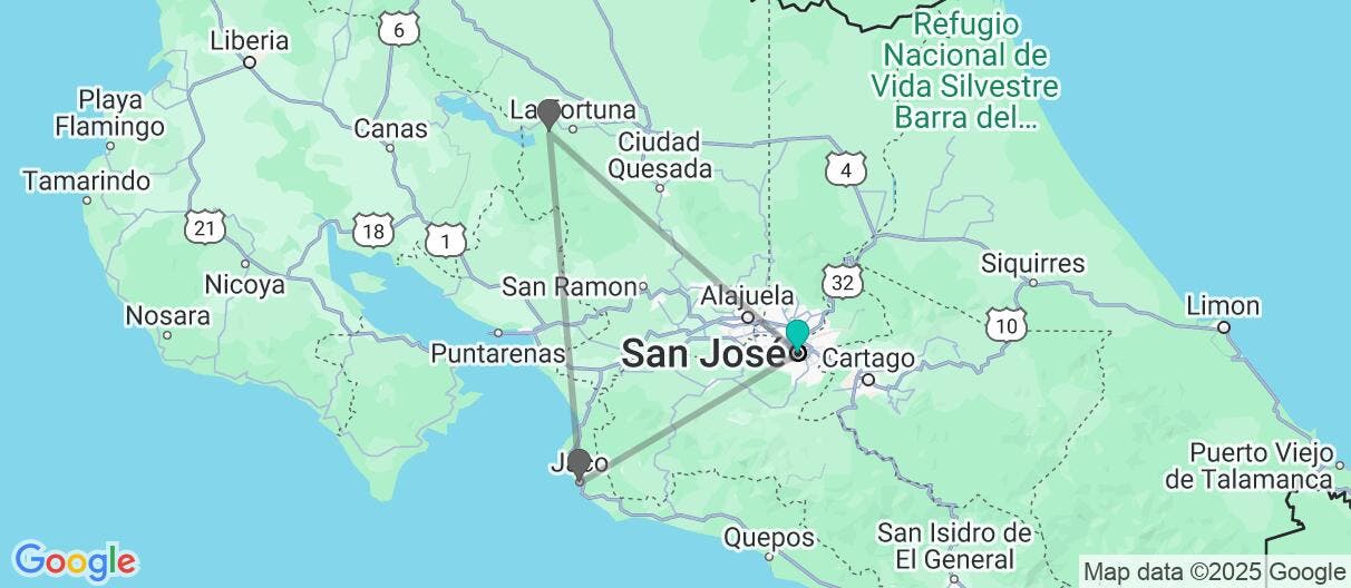 Map of Family: Arenal & Jaco beach relax
